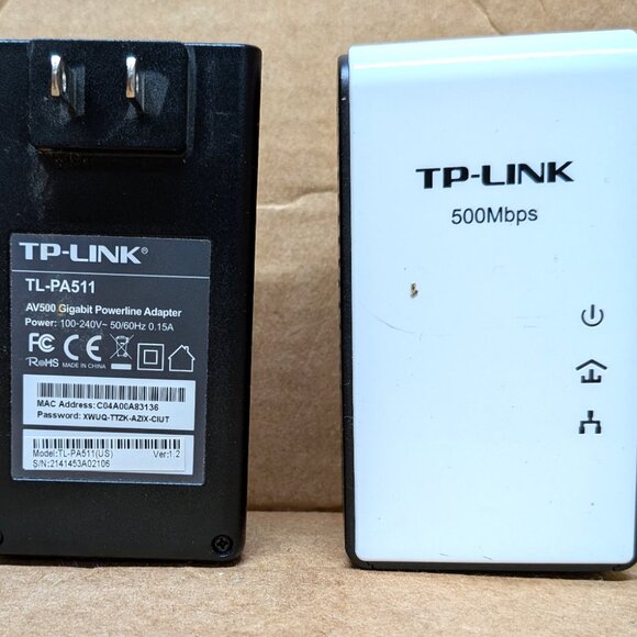 TP-LINK TL-PA511 500Mbps LOT OF 2 AV500 GIGABIT POWERLINE ADAPTER - Picture 3 of 8
